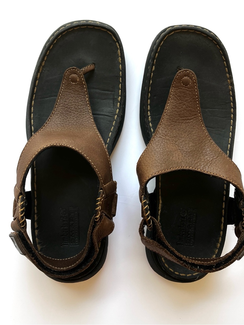 Timberland Women’s 7.5 Smart Comfort Leather Sandals Chunky Thing Strap